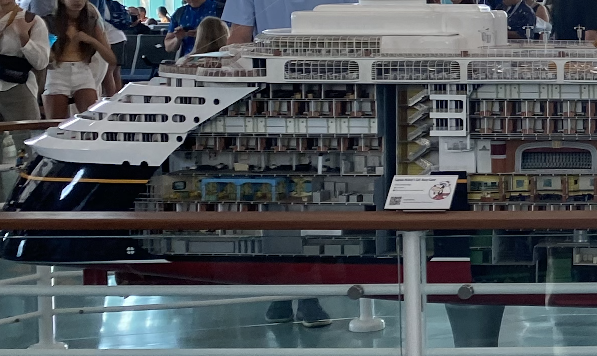 A model of a Disney cruise ship