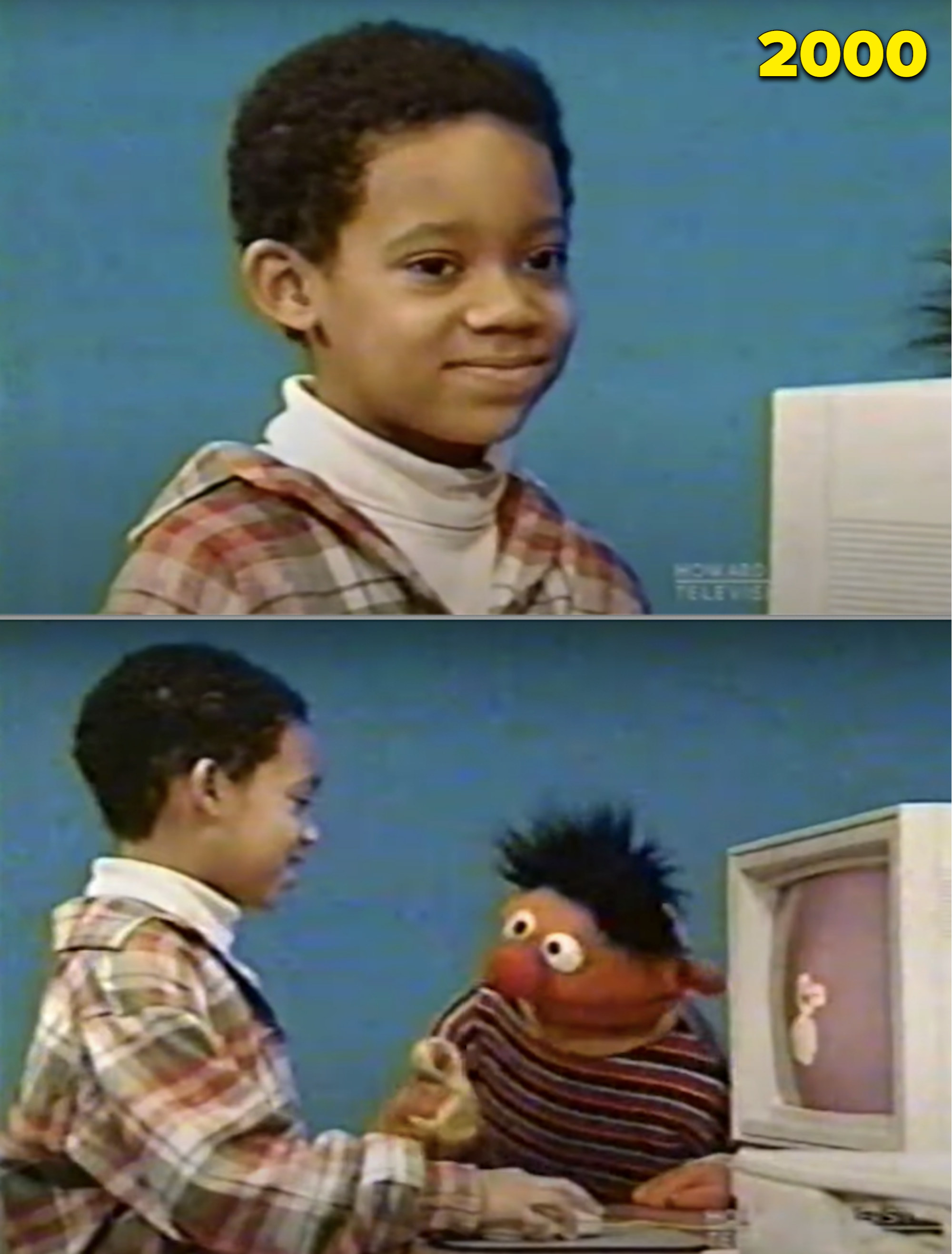 Tyler and Ernie on the computer