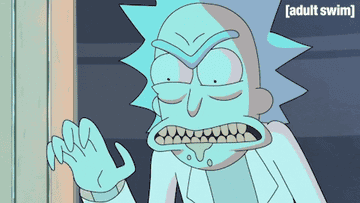 Rick from &quot;Rick and Morty&quot; furiously typing
