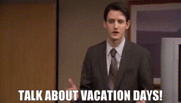 Members of &quot;The Office&quot; in a meeting talking about vacation days.