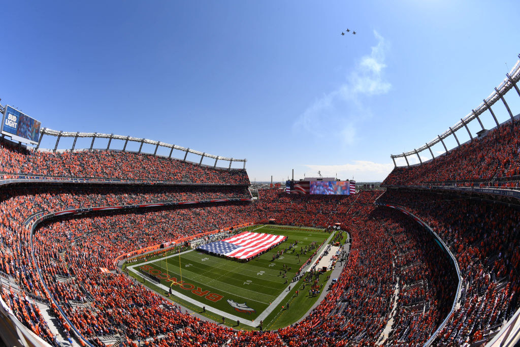 A packed NFL stadium.