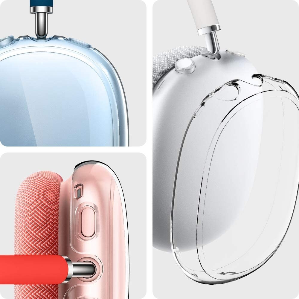 Protective covers on three AirPods Max sets