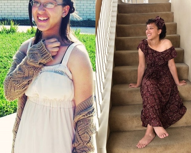 A young girl smiling side-by-side with a woman sitting on some stairs