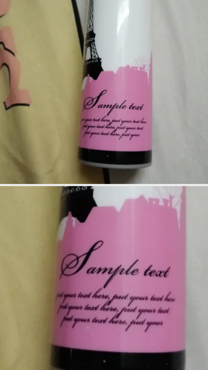 Umbrella handle with &quot;sample text put your text here&quot;