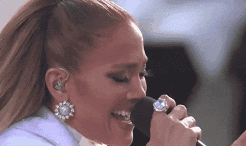 Jennifer Lopez singing at the 2020 presidential inauguration