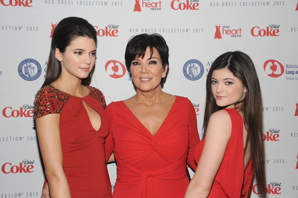 closeup of kendall, kris, and kylie
