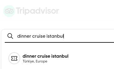 Searching &quot;dinner cruise istanbul&quot; on Tripadvisor
