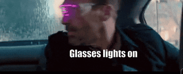 The other members of the crew are also wearing glasses with lights on them, and their glasses all stay on through the whole scene, but Jon Hamm&#x27;s don&#x27;t