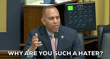 Minority Leader of the House Hakeem Jeffries lectures the House of Representatives
