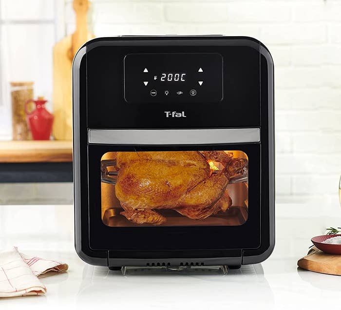 a rotisserie chicken in the air fryer