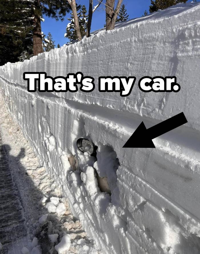 Car buried deep in snow