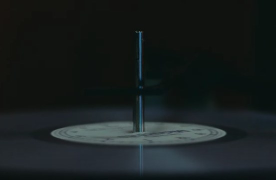 a close-up of a record spinning