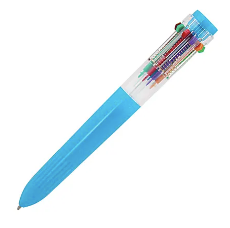 A multicolored, multi-ink pen