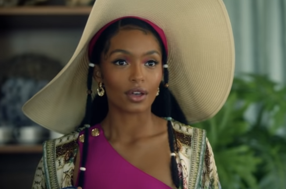 Yara in a scene from Grown-ish, wearing a large-brimmed hat