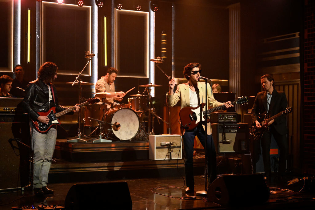 Arctic Monkeys performing on The Tonight Show