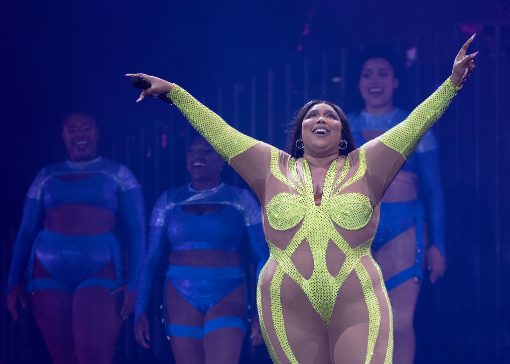 Lizzo performing in Vancouver on tour