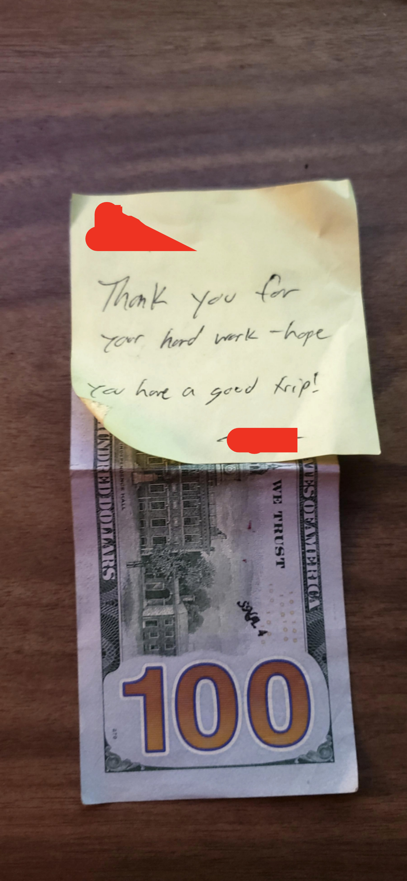 Boss giving employee extra money for their vacation