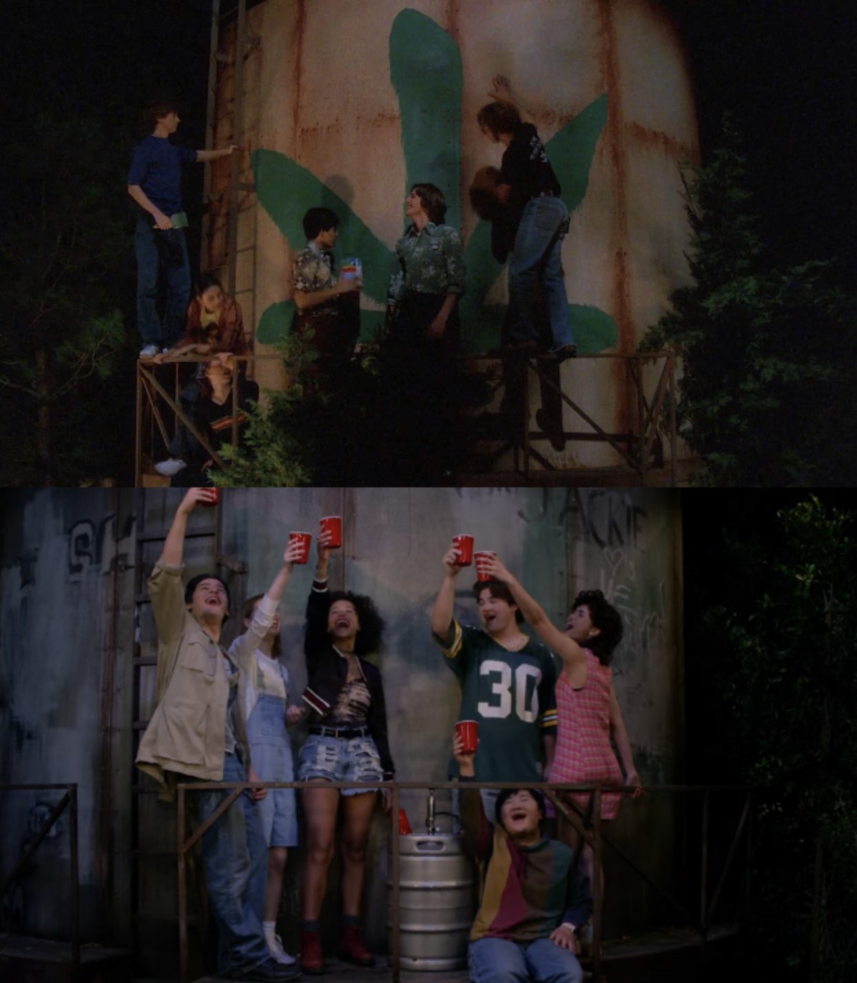 the kids hanging out at the water tower in that 70s show and that 90s show