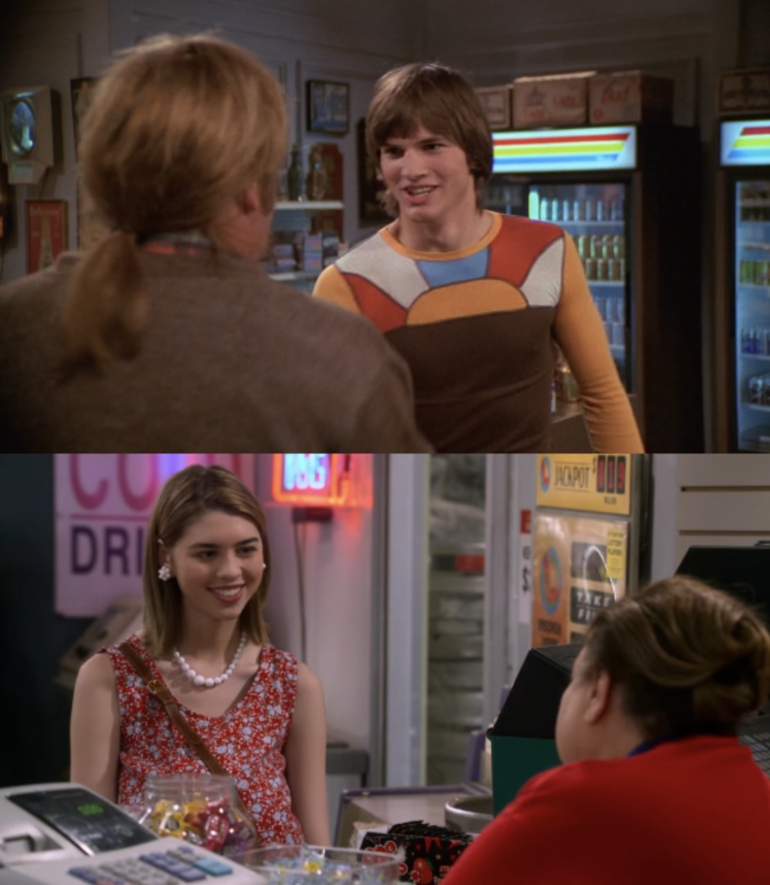 kelso buying a tap in that 70s show and leia buying a tap in that 90s show