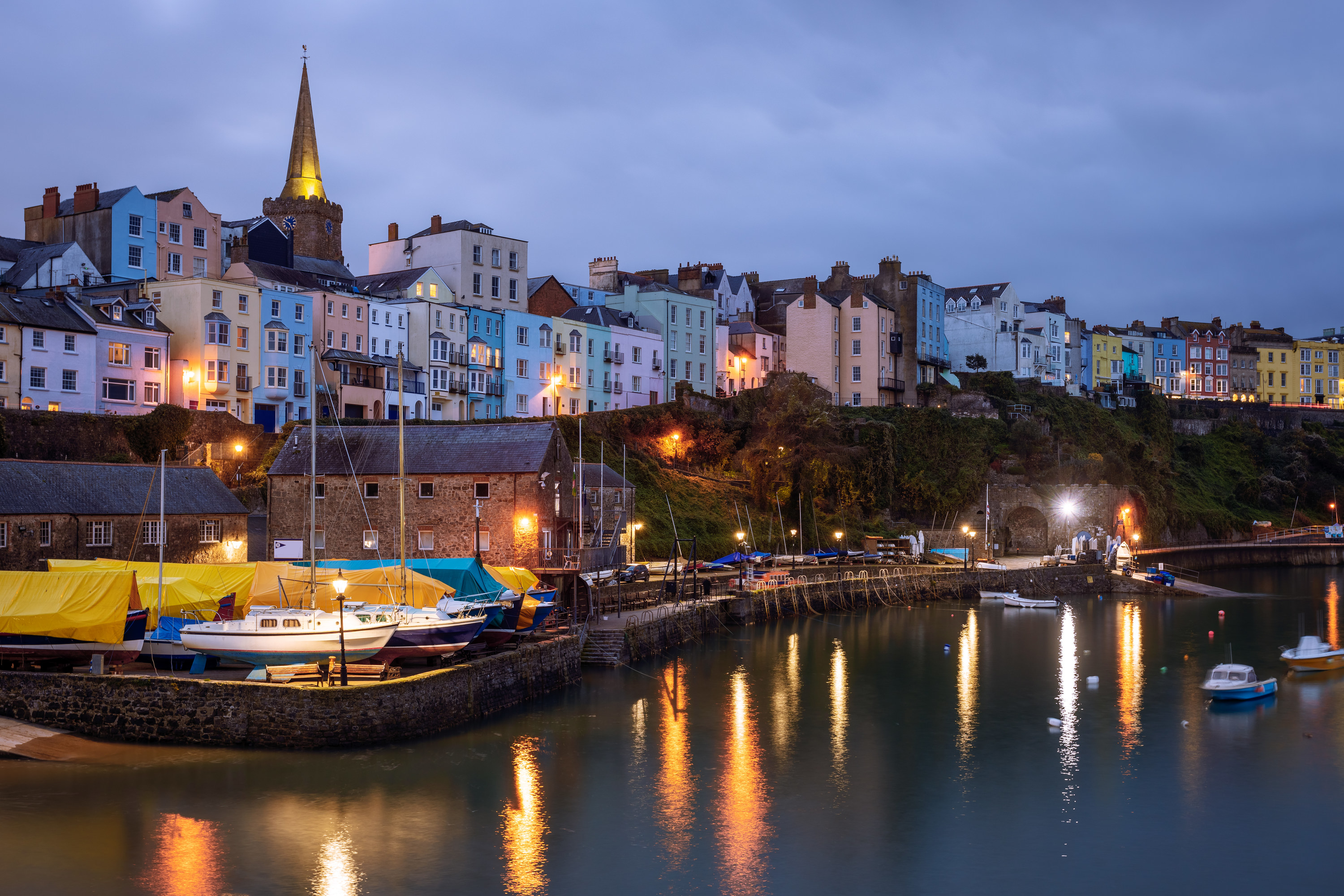 Colorful buildings in Wales