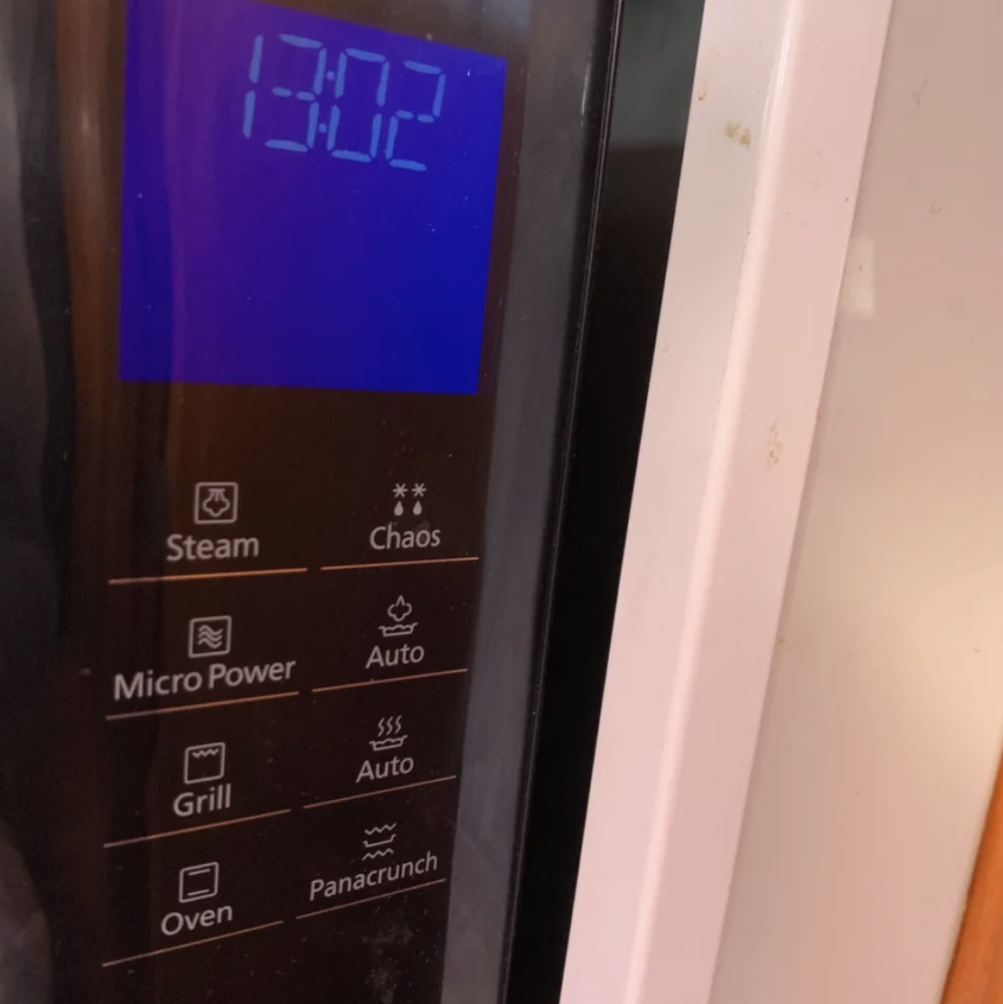 Chaos button on a microwave