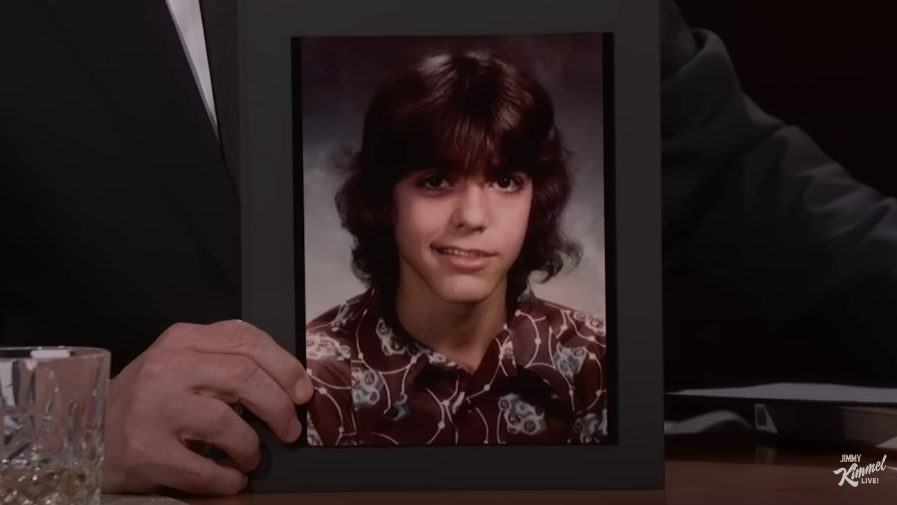 clooney with longer, shaggy hair