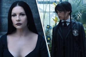 morticia and wednesday addams on wednesday