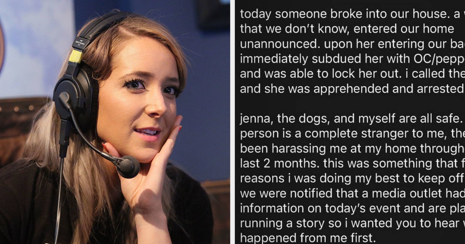 Jenna Marbles’s Husband Revealed He Pepper-Sprayed A Stalker Who Broke