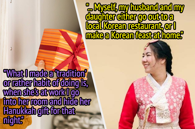 A funny young girl is in a hurry to hide a gift for a loved one, husband, children, friends and parents, a woman wants to make a surprise and hides the gift in the closet during holidays, Asian woman dressed Hanbok pose of standing in Seoul, South Korea