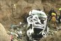 A crashed car off a cliff is pictured in California