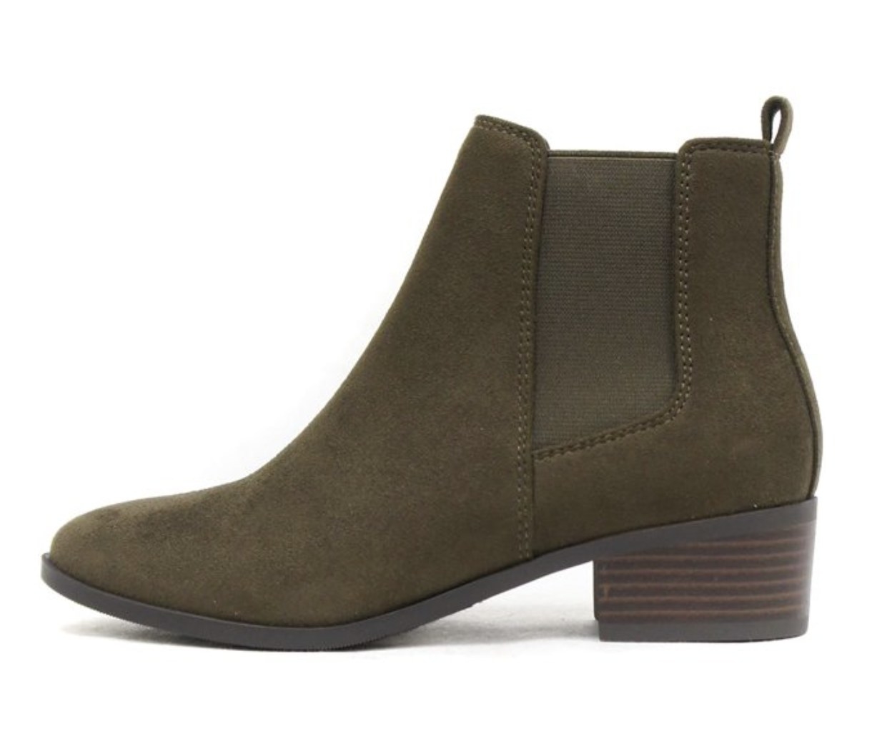 A green ankle boot