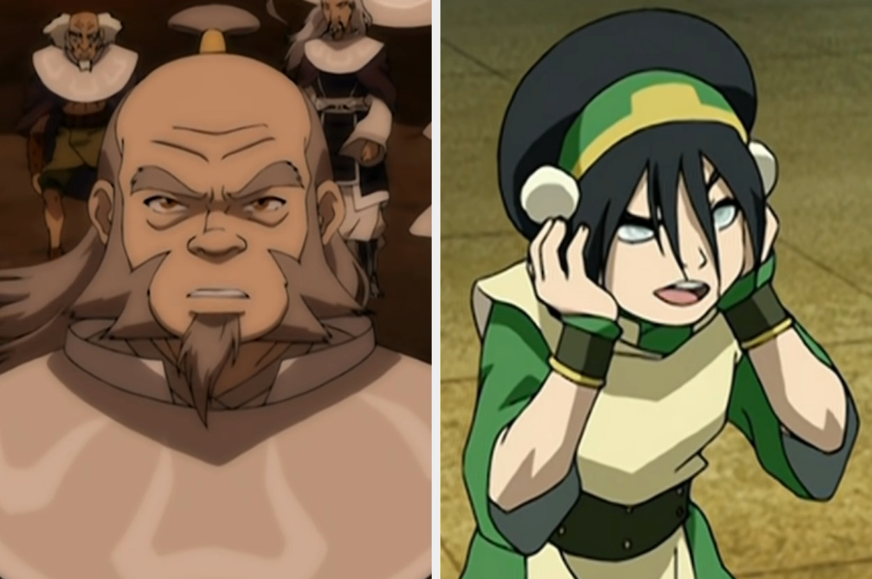 uncle iroh and toph side by side