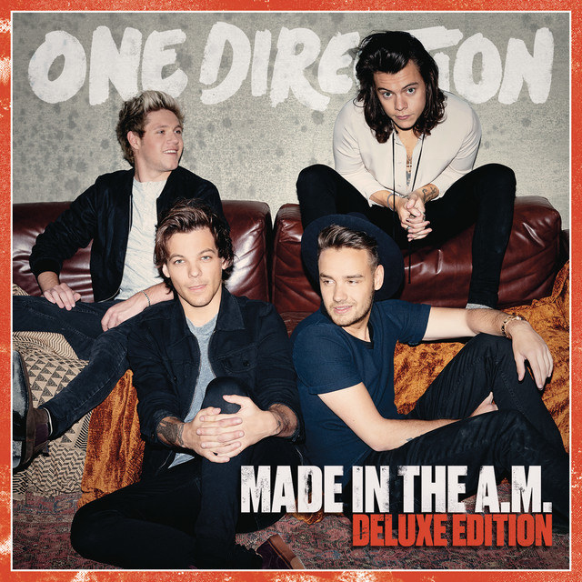 cover for &quot;Made in the A.M.&quot; which is all the boys sitting on a leather couch