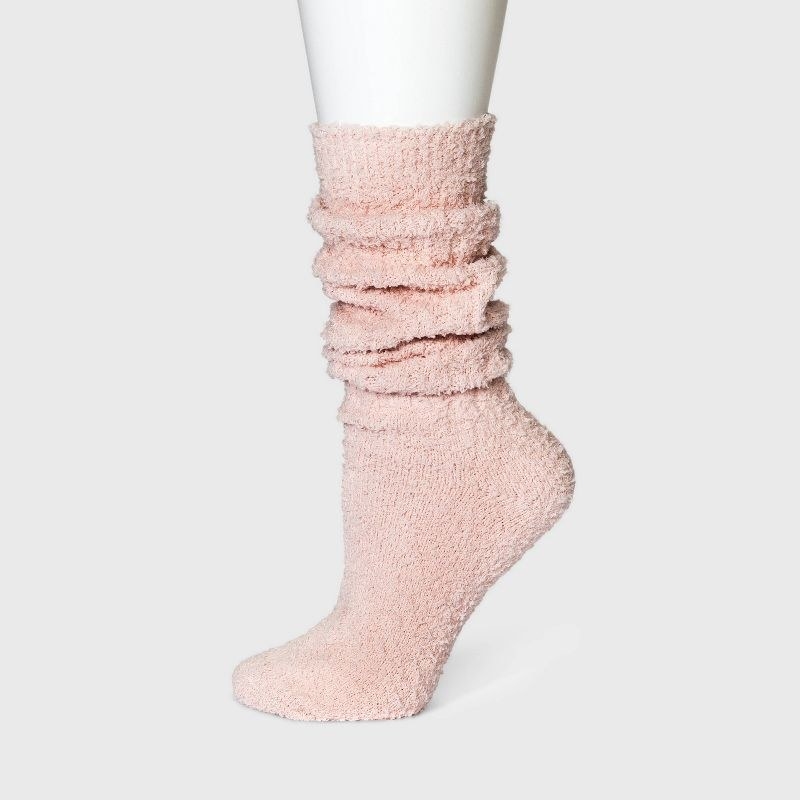 Pink slouchy sock