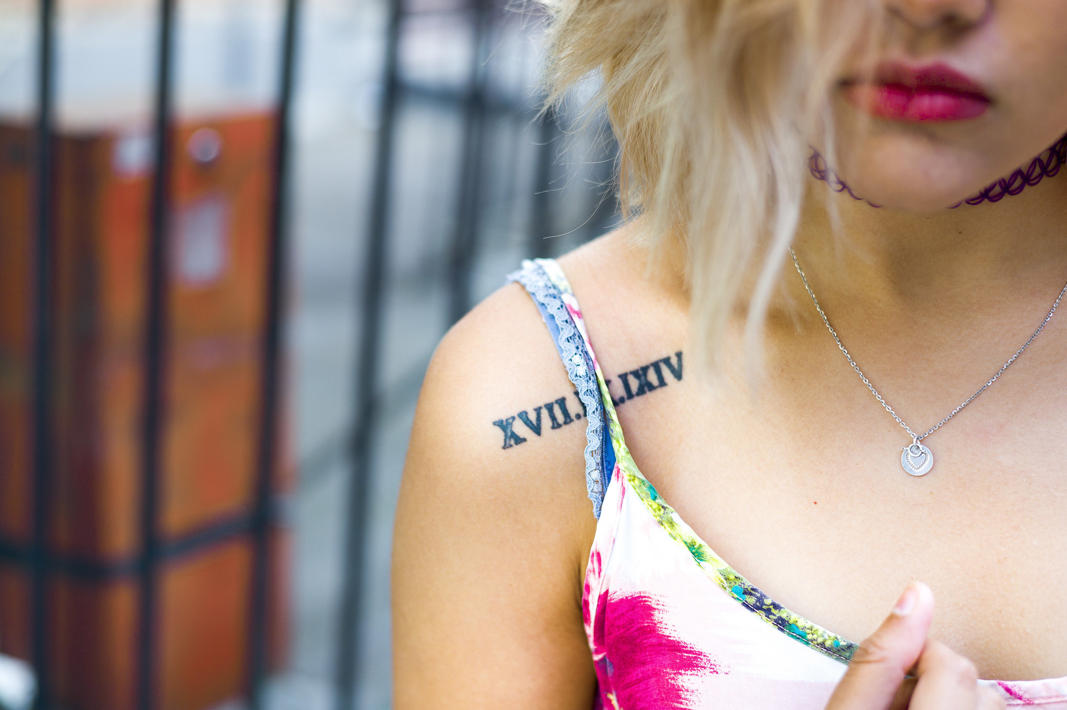 Closeup of a girl&#x27;s tattoo