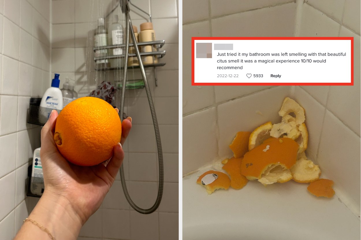 People On TikTok Are Saying That Eating Oranges In The Shower Is A