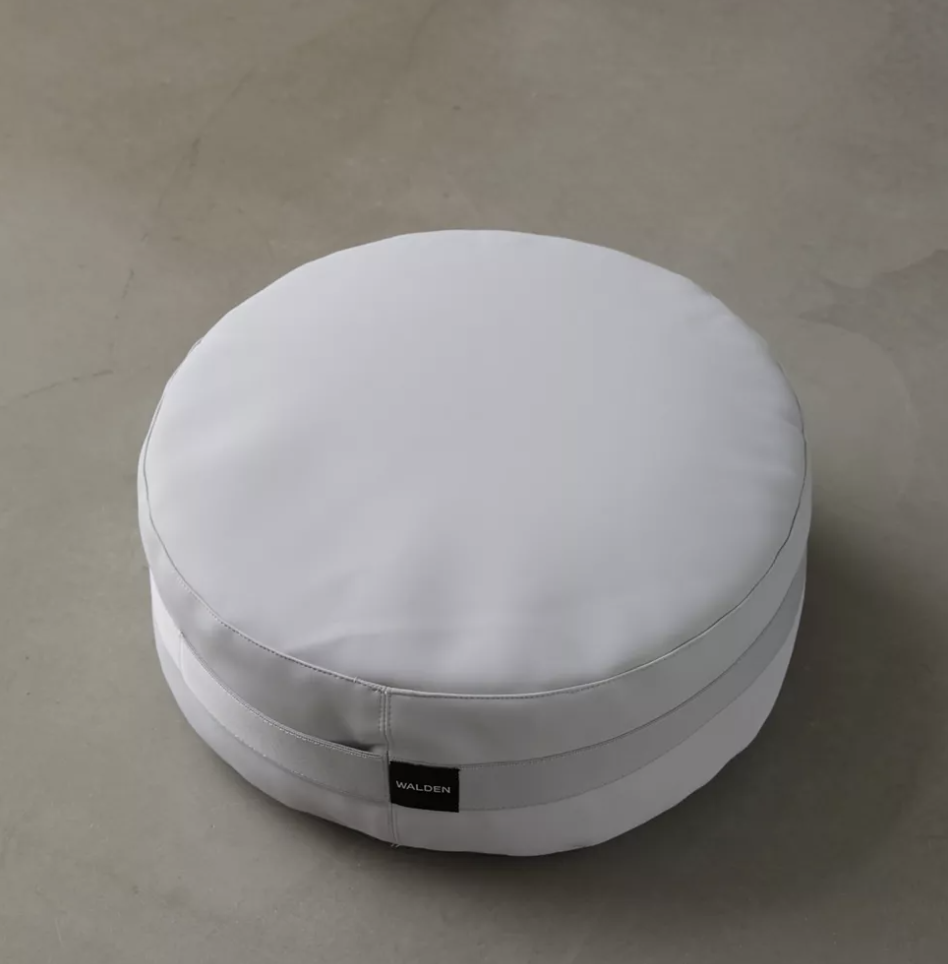 a round and minimalist meditation cushion