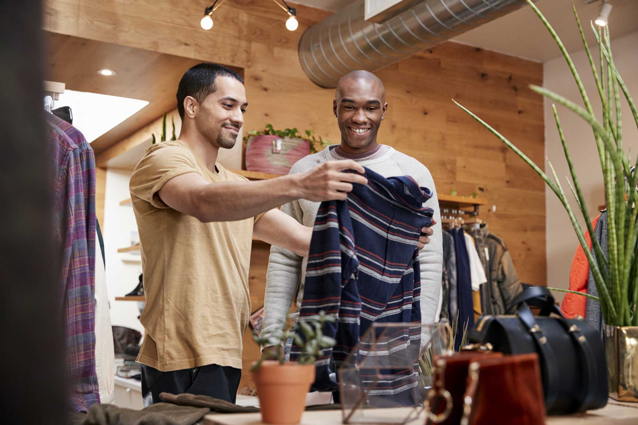 two men shopping