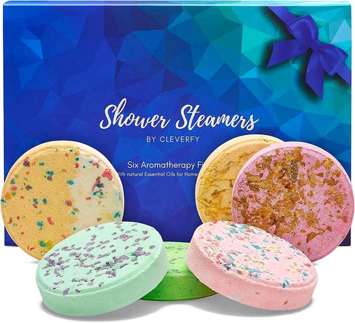 the shower steamers against a plain background