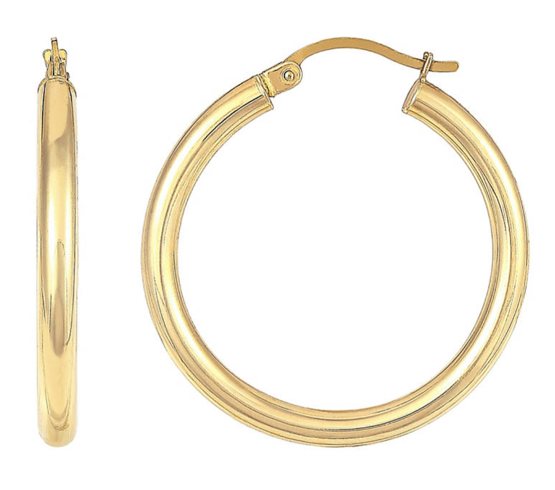 the gold hoop earrings in yellow