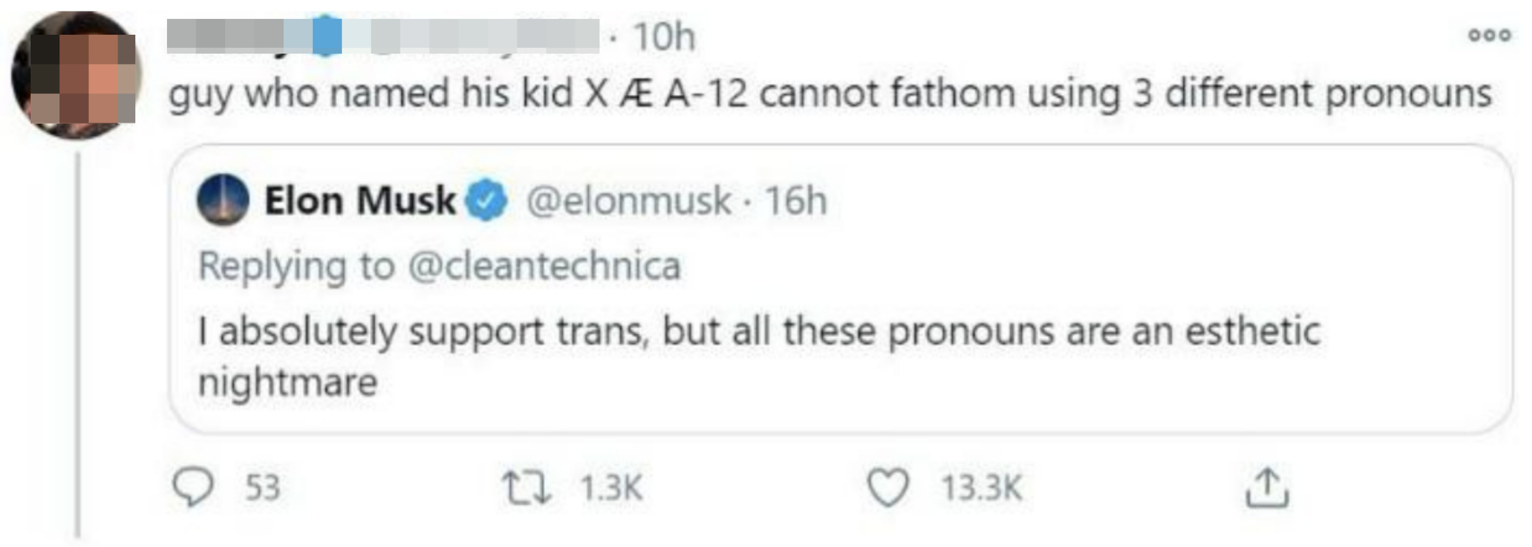 &quot;guy who named his kid XAE A-12 cannot fathom using 3 different pronouns&quot;