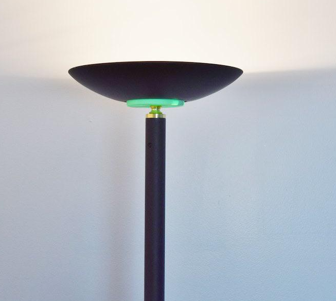 black floor lamp on