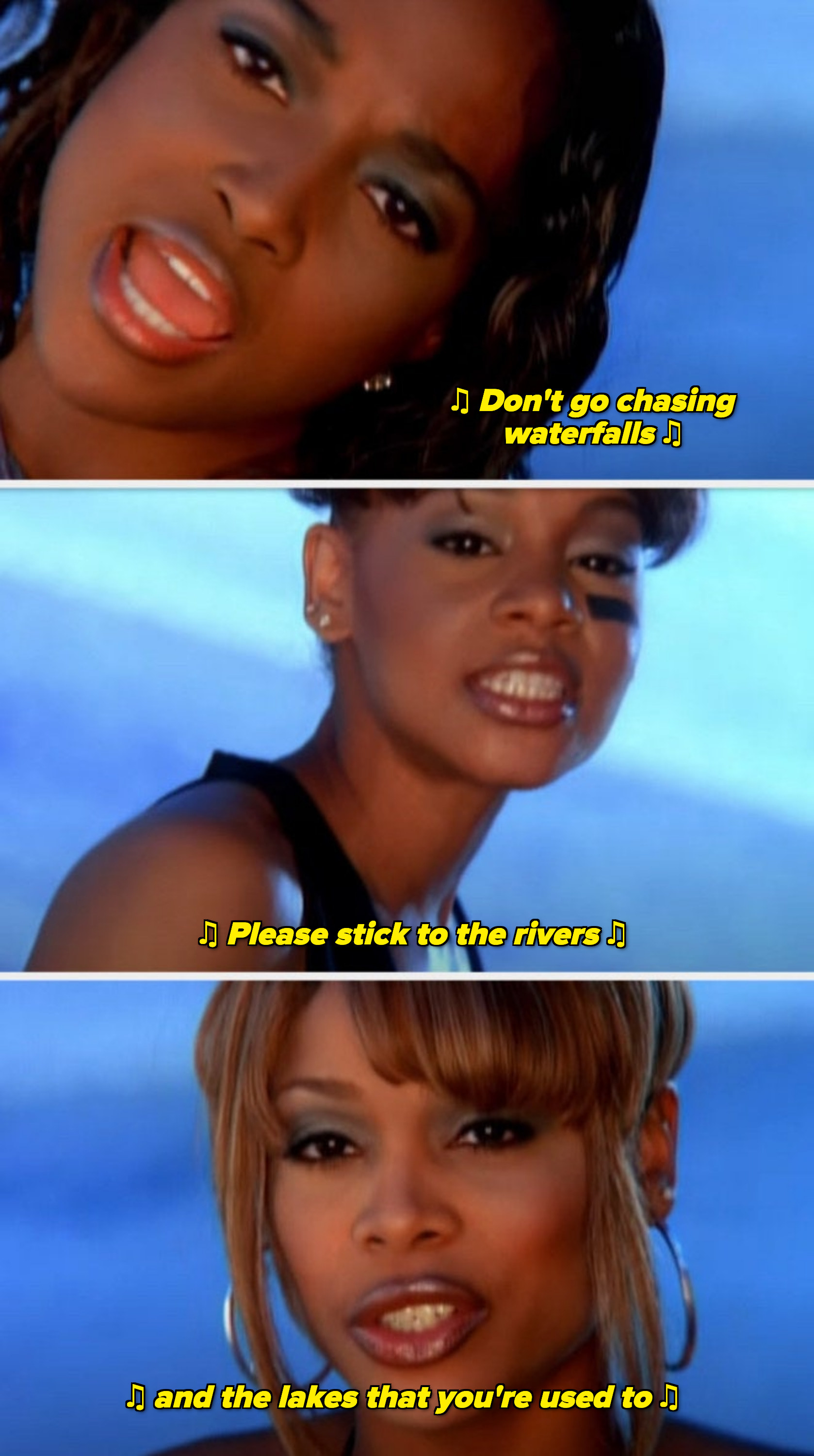 TLC in their &quot;Waterfalls&quot; music video
