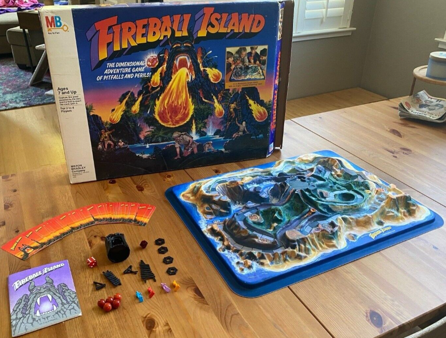 Fireball Island board game displayed on table