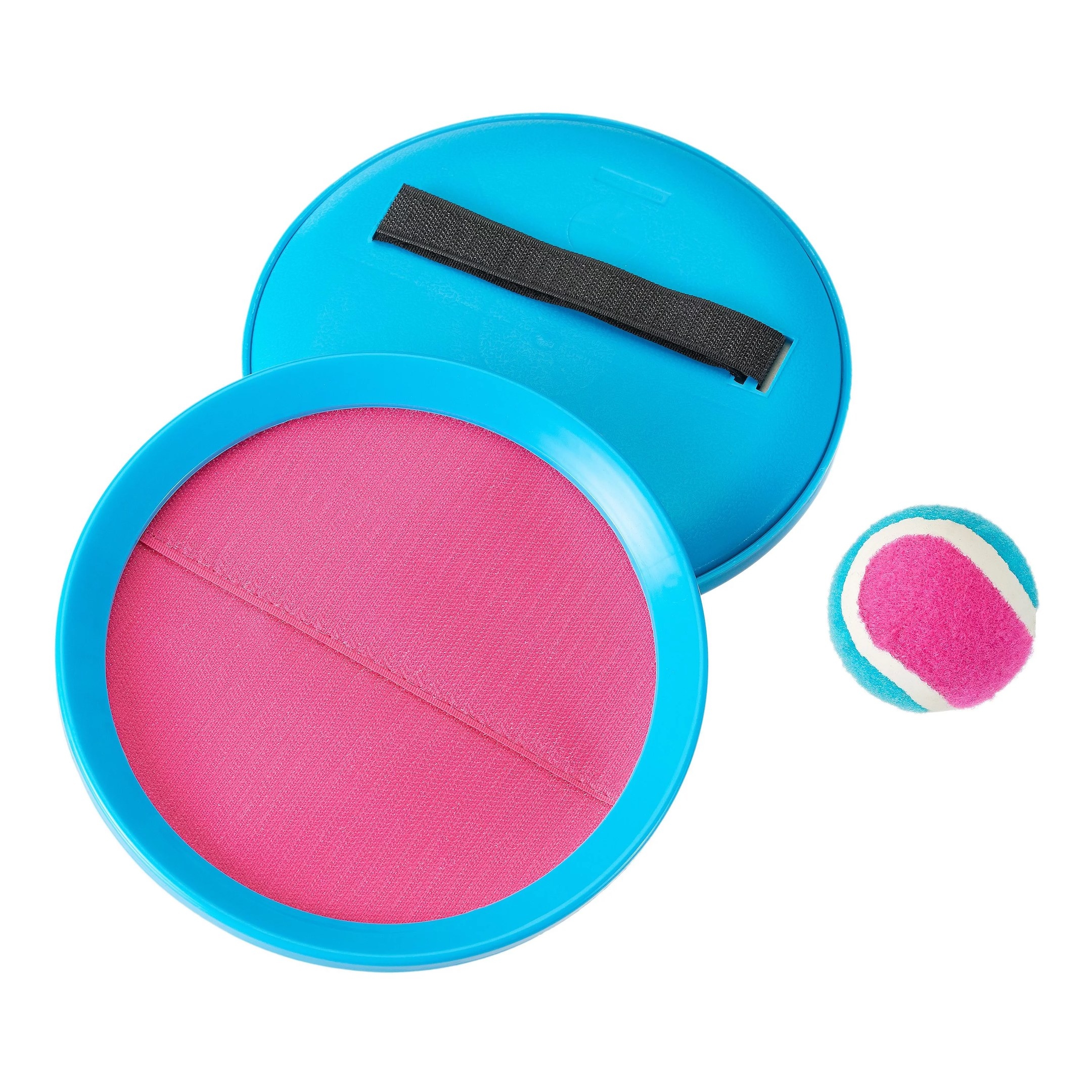 Pink and blue toss and catch game