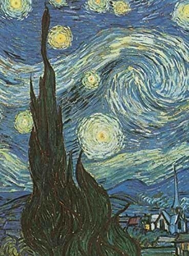 The cover of the notebook featuring the painting Starry Night