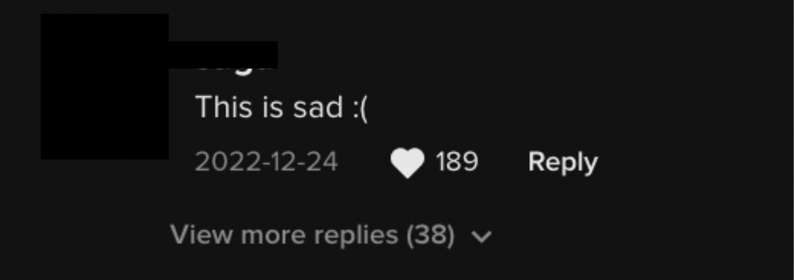 comment that says, this is sad :(