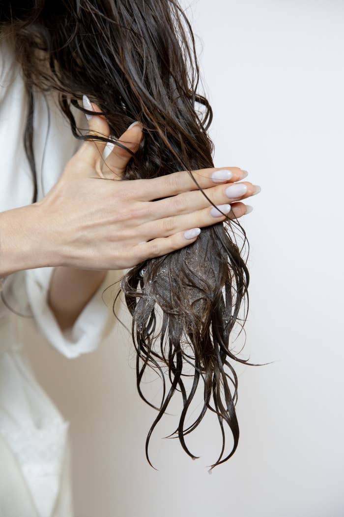 wet hair being washed
