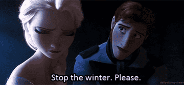 Hans from Frozen asking Elsa to &quot;stop the winter please&quot;