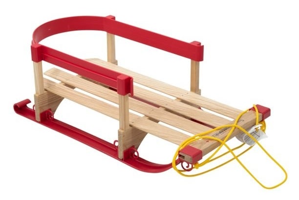 Red and wood sled